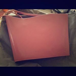 Pink signature Cleo&Patel teardrop leather handbag